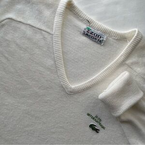 Izod Lacoste Vintage Sweater Size Large Cream